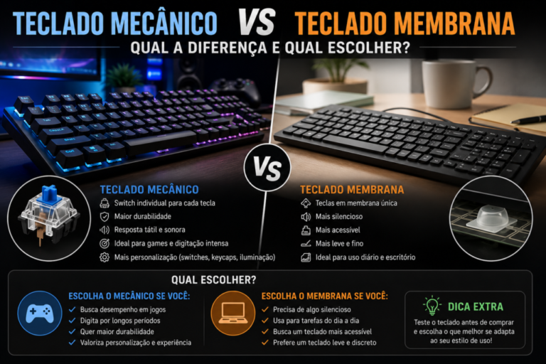 Teclado Mecânico vs Membrana: Qual a Diferença e Qual Escolher?