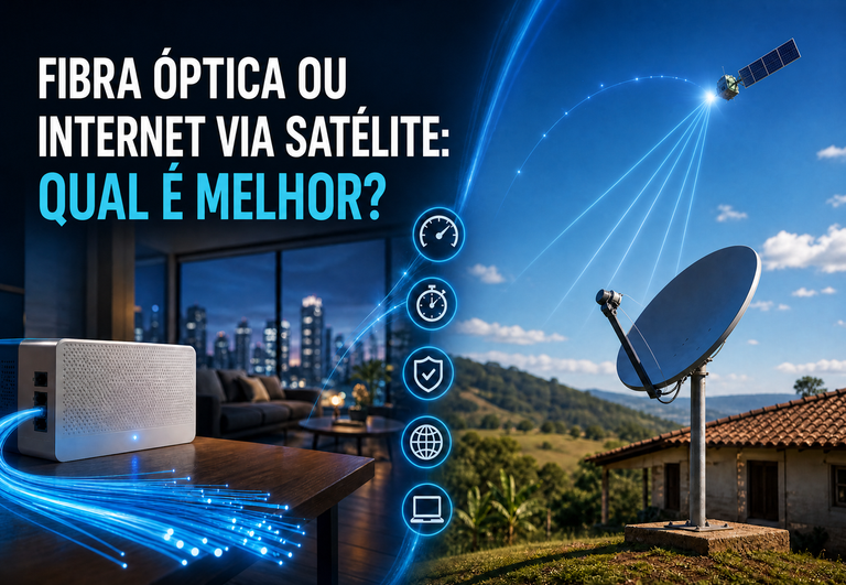 Fibra Óptica vs. Internet via Satélite: Qual Escolher em 2026?