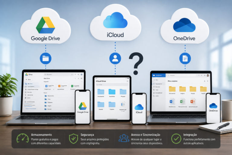 Armazenamento em Nuvem: Google Drive, iCloud ou OneDrive? Qual o Melhor?